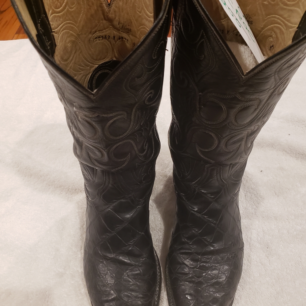 El Rey Collection Tony Lama  Crocodile Black Cowboy & Western Boots
